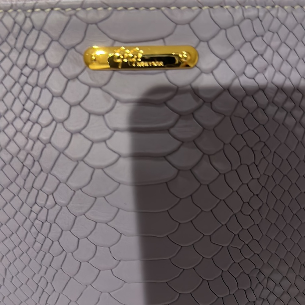 Gigi New York Lavender Python Embossed Large Clut… - image 3